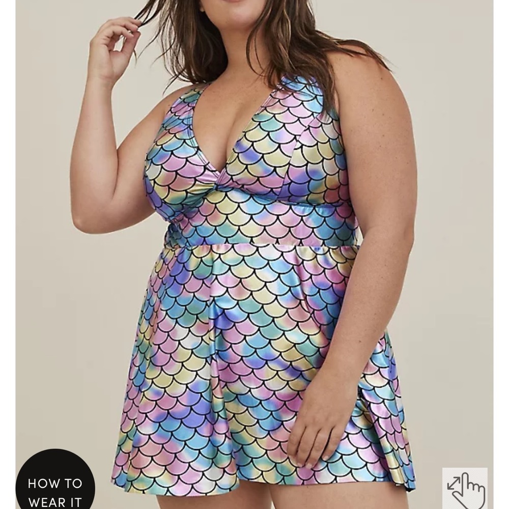 Torrid Mermaid Mid Length Swim Dress - Picture 2 of 4